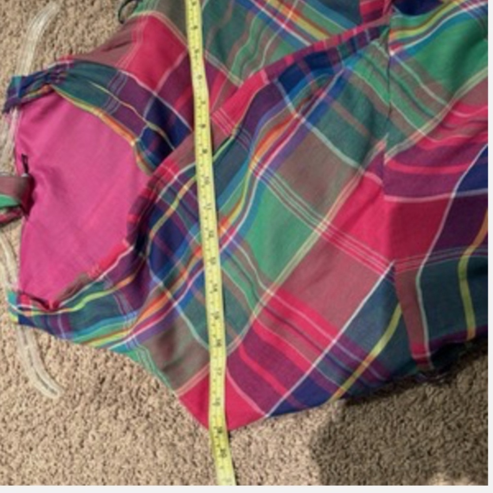 Polo Ralph Lauren Size 8 Sleeveless Fit & Flare Long Madras Wrap Cotton Dress - Picture 8 of 12